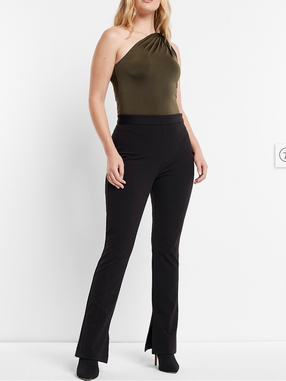 Express Black High Waisted Ankle Slit Pants szM